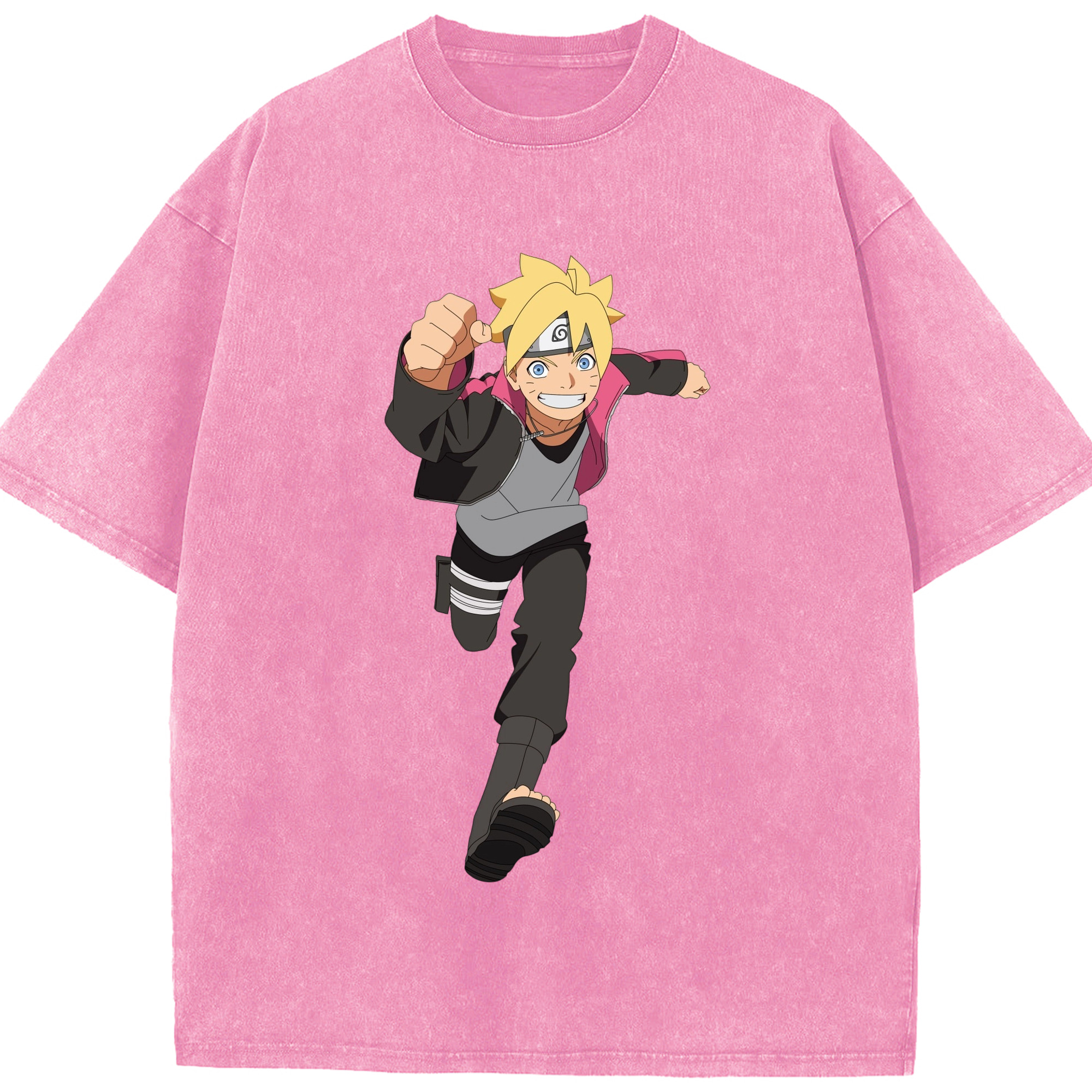 （画像用） NARUTO -ナルト- うずまき ボルト Uzumaki Boruto 綿100% ヴィンテージ風 半袖Tシャツ（フロントプリント）